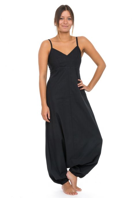 Combi sarouel femme ethnique imprime python noir gris