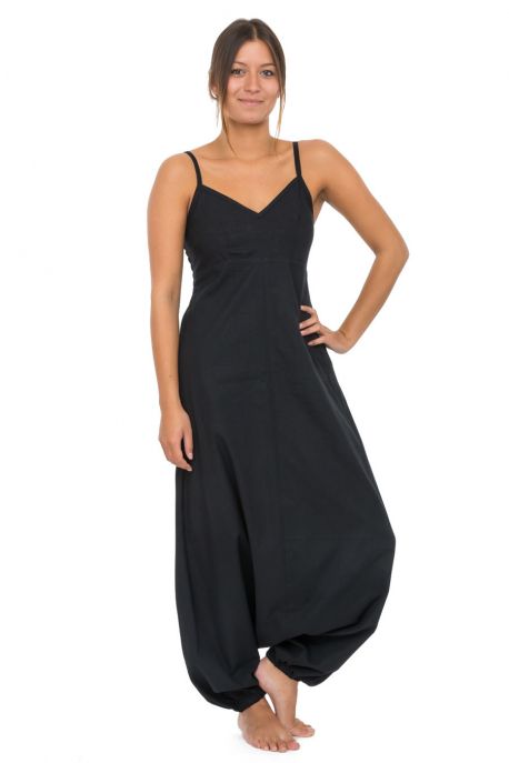 Combi sarouel femme ethnique imprime python noir gris