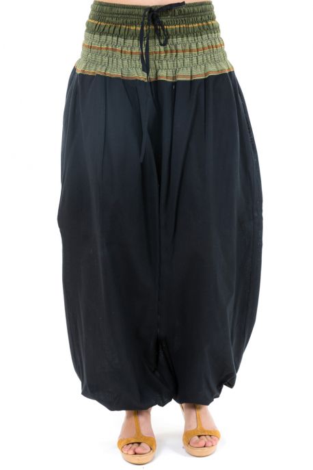 Pantalon sarouel indian chic sari kaki zoom
