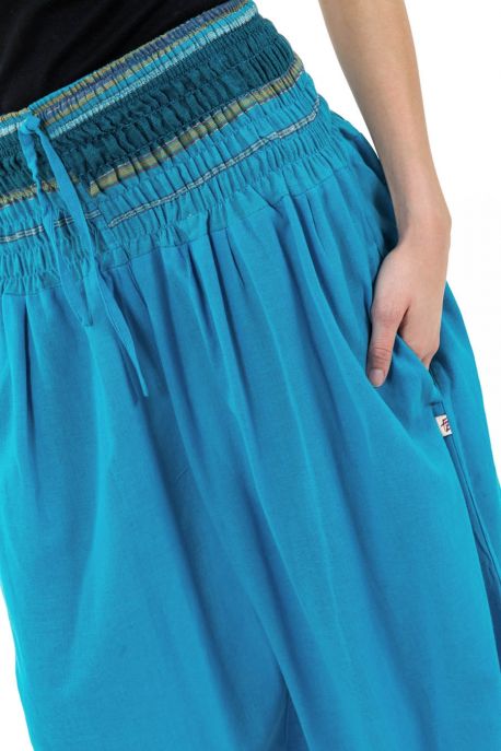Pantalon sarouel baba cool chic turquoise sari brillant Manha