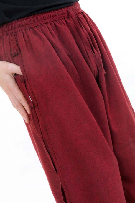 Pantalon japonais relax chic mixte bordeaux zoom