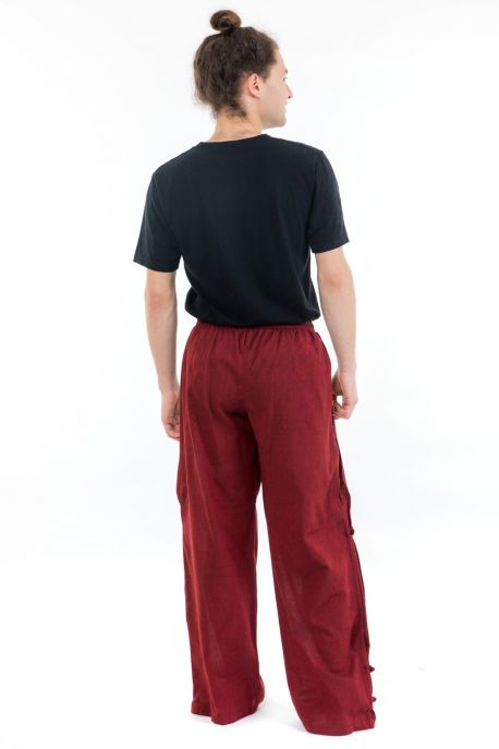 Pantalon japonais relax chic mixte bordeaux zoom