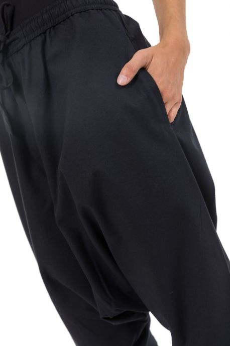 Sarouel long noir uni Pramukha