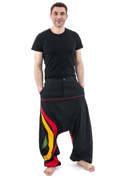 Sarouel grande taille homme arc en ciel tricolore reggae