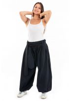 Malito Pantalon Sarouel Femme Bouffant Tissu Aladin – Pantalon Large Confort Style Boyfriend Taille Unique 36-44