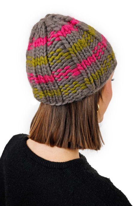Bonnet en Laine Multicolore Doublé Polaire Zeyra