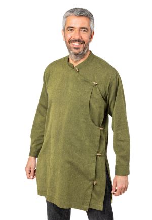 Kurtha Chemise Tunique Homme Coton Kaki Hara
