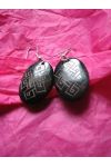 BO7023 Boucle d oreille os de buffle croix tibetaine noire