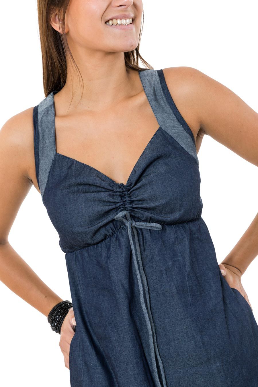 Robe Longue En Jean Vintage Style Western - Broderie Florale, Idéale Pour L'été Et L'automne !