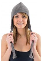 Bonnet gris pure laine et polaire douce du Nepal
